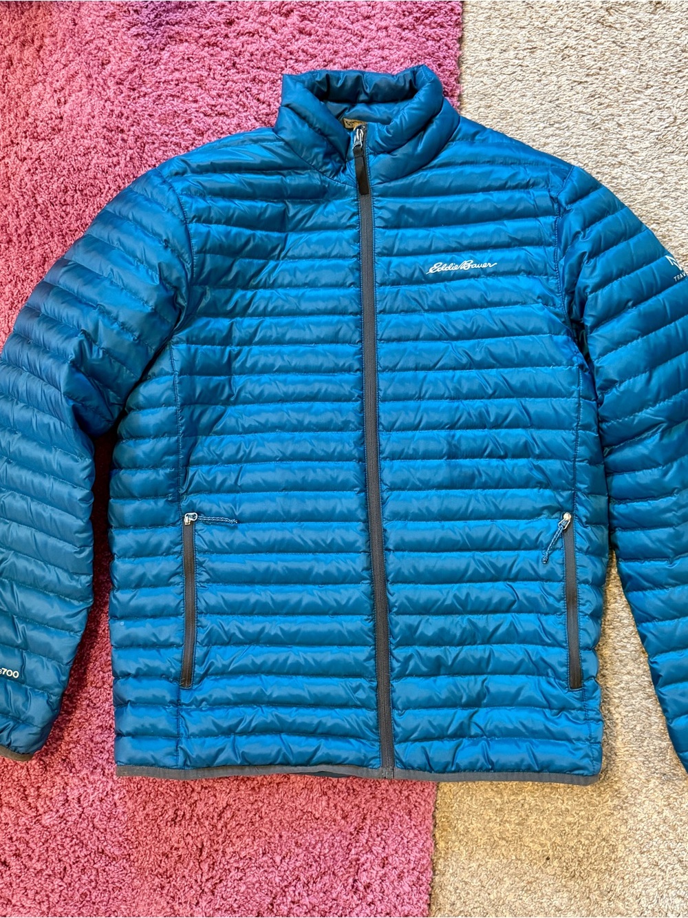 Eddie Bauer Microlight Down Jacket Puffer Coat Men’s M Blue 700 Fill Power